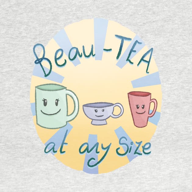 Beau-TEA At Any Size (Yellow And Blue Background) by Quirkball